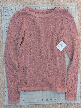Intimately By Free People Dusty Rose Openwork Knit Top